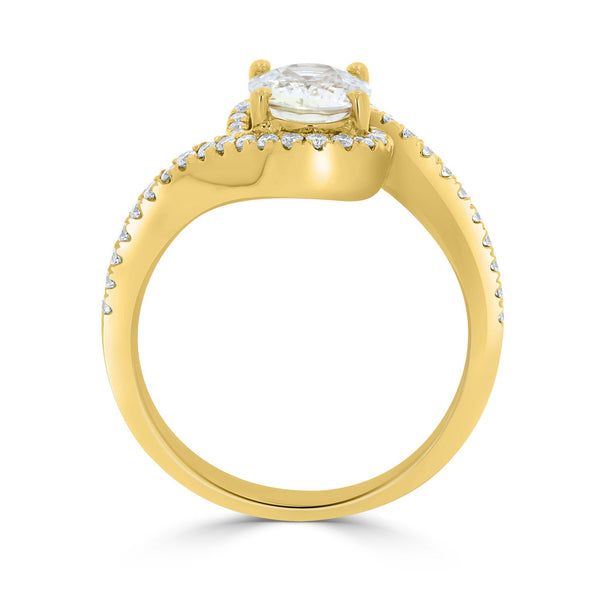 1.61ct Sapphire Rings with 0.27tct diamonds set in 14KT yellow gold