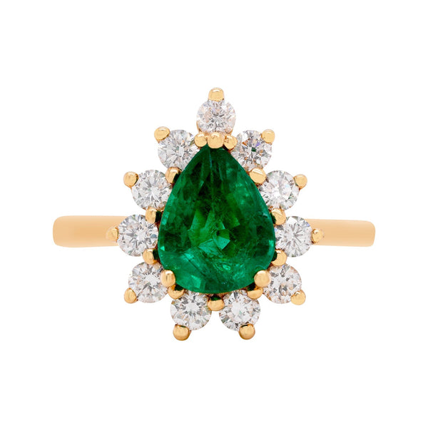 1.63Ct Emerald Ring With 0.67Tct Diamonds In 18K Yellow Gold
