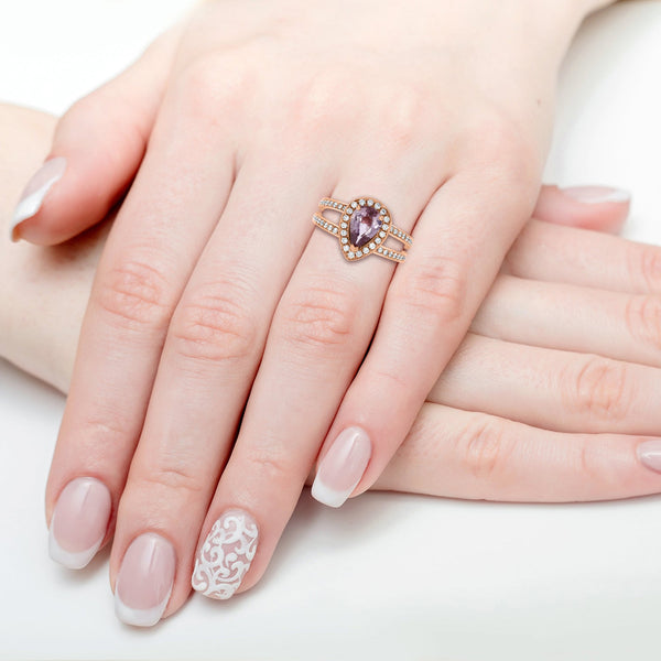 1.12ct Sapphire Rings with 0.39tct diamonds set in 14KT rose gold