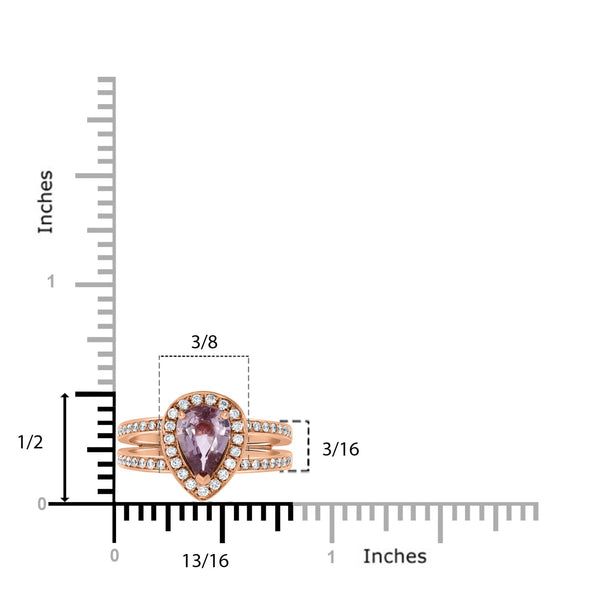 1.12ct Sapphire Rings with 0.39tct diamonds set in 14KT rose gold
