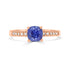 1.18Ct Sapphire Ring With 0.06Ct Diamonds Set In 14K Rose Gold
