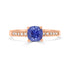 1.18Ct Sapphire Ring With 0.06Ct Diamonds Set In 14K Rose Gold