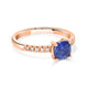 1.18Ct Sapphire Ring With 0.06Ct Diamonds Set In 14K Rose Gold