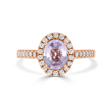 1.39ct Sapphire Rings with 0.26tct diamonds set in 18KT rose gold