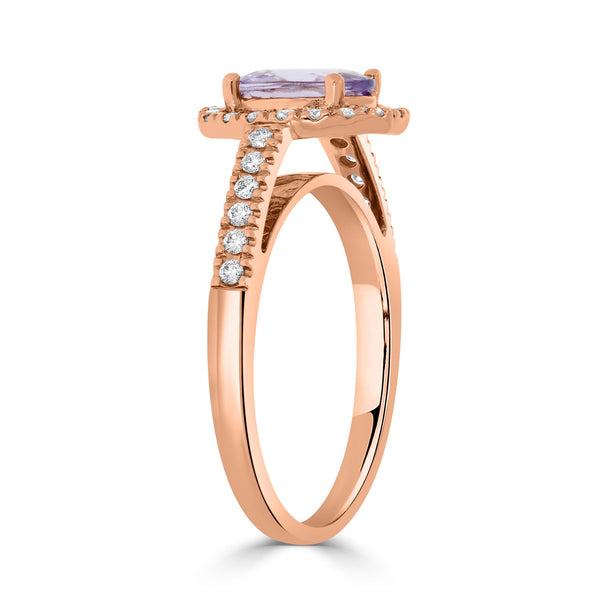 1.39ct Sapphire Rings with 0.26tct diamonds set in 18KT rose gold