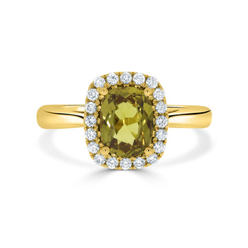 1.50ct Sapphire Rings with 0.22tct diamonds set in 14KT yellow gold