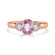 1.08ct Sapphire Rings with 0.18tct diamonds set in 18KT rose gold