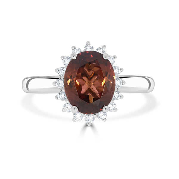 3.04ct Tourmaline Rings with 0.22tct Diamond set in 14K White Gold