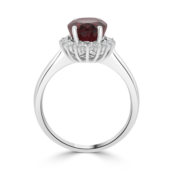 3.04ct Tourmaline Rings with 0.22tct Diamond set in 14K White Gold