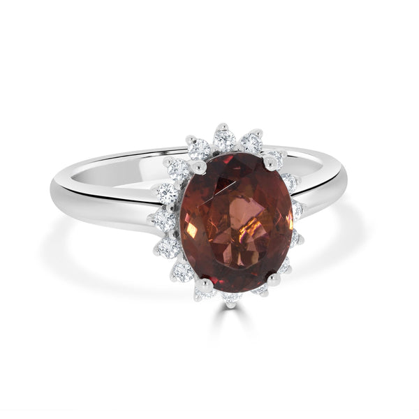 3.04ct Tourmaline Rings with 0.22tct Diamond set in 14K White Gold
