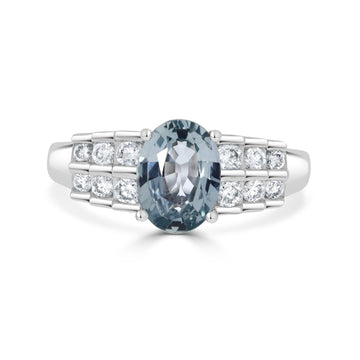 1.52ct Sapphire Rings with 0.33tct diamonds set in 14KT white gold