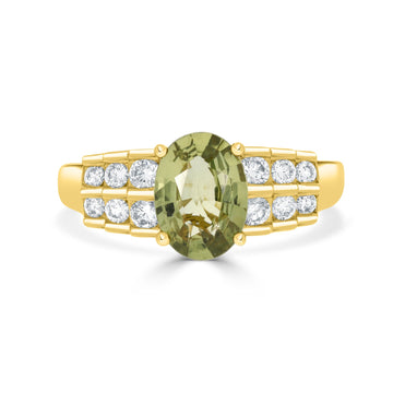 1.57ct Sapphire Rings with 0.33tct diamonds set in 14KT gold