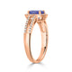1.22Ct Sapphire Ring With 0.22Tct Diamonds Set In 18K Rose Gold