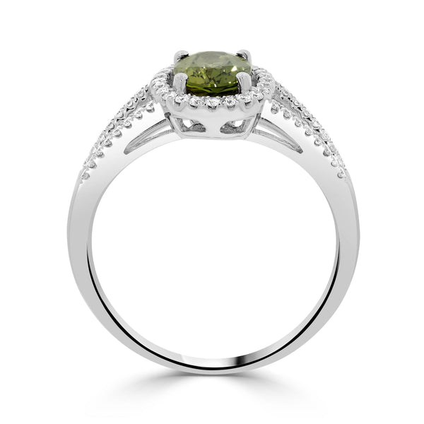1.28ct Sapphire Rings with 0.24tct diamonds set in 14KT white gold