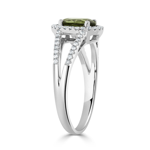 1.28ct Sapphire Rings with 0.24tct diamonds set in 14KT white gold