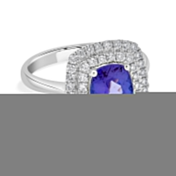 1.82ct Tanzanite ring with 0.50tct diamonds set in 14K white gold