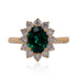 14K yellow gold ring 1.48ct Tourmaline with 0.65tct Daimond accents