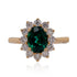 14K yellow gold ring 1.48ct Tourmaline with 0.65tct Daimond accents