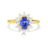 1.25Ct Sapphire Ring With 0.51Tct Diamonds Set In 18K Yellow Gold