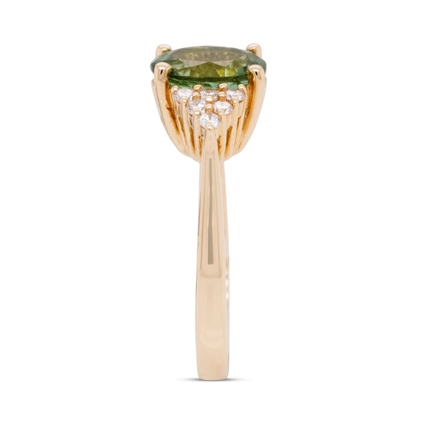 1.84ct Tourmaline Ring With 0.25tct Diamonds In 14K Yellow Gold