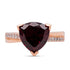 4.29Ct  Rhodolite Garnet Ring With 0.19Tct Diamonds In 14K Rose Gold