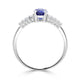 1.14ct Sapphire Ring with 0.2tct Diamonds set in 14K White Gold
