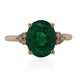 14K yellow gold  Rings 3ct Emerald with 0.11tct Diamond accent