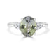 2.92ct Green Tanzanite Rings with 0.11tct Diamond set in 14K White Gold