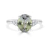 2.92ct Green Tanzanite Rings with 0.11tct Diamond set in 14K White Gold