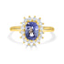 1.86ct Sapphire Rings with 0.41tct diamonds set in 14K yellow gold
