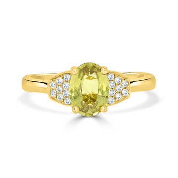 1.58ct Sapphire Rings with 0.10tct diamonds set in 14KT yellow gold