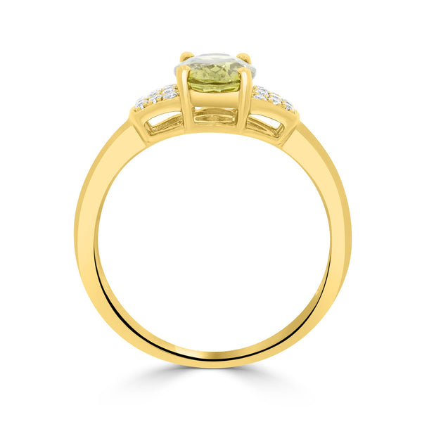 1.58ct Sapphire Rings with 0.10tct diamonds set in 14KT yellow gold