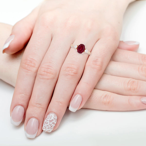 2.29ct Rubellite Ring With 0.30tct Diamonds Set In 14K Rose Gold