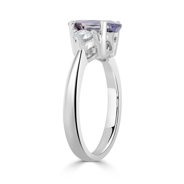 2.28ct Sapphire Rings with 0.38tct diamonds set in 14KT white gold