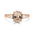 2.49ct Morganite Rings with 0.30tct diamonds set in 14kt rose gold