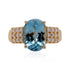 3.27ct Aquamarine ring with 0.34ct diamonds set in 14K yellow gold