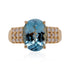 3.27ct Aquamarine ring with 0.34ct diamonds set in 14K yellow gold