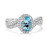 1.24ct Aquamaring ring with 0.41tct diamonds set in14K white gold