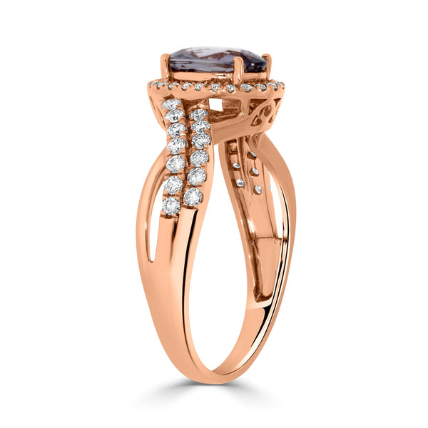1.17ct Sapphire Rings with 0.35tct diamonds set in 14KT rose gold