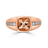 2.10ct Morganite ring with 0.36tct diamonds set in 14K rose gold