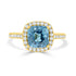 4.15Ct Blue Zircon Ring With 0.38Tct Diamonds Set In 14K Yellow Gold