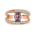 1.12ct Sapphire Rings with 0.64tct diamonds set in 14KT rose gold