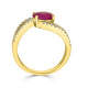 1.58ct Ruby ring with 0.37tct diamonds set in 14K yellow gold