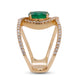 1.35Ct Emerald Ring With 0.50Tct Diamonds In 14K Yellow Gold