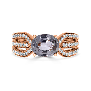 1.94ct Sapphire Rings with 0.38tct diamonds set in 18KT rose gold