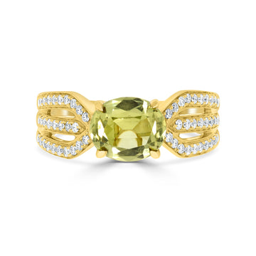 2.07ct Sapphire Rings with 0.34tct diamonds set in 14KT yellow gold