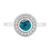 1.79ct Blue Zircon Ring With 0.15tct Diamonds Set In 14kt White Gold