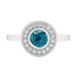 1.79ct Blue Zircon Ring With 0.15tct Diamonds Set In 14kt White Gold