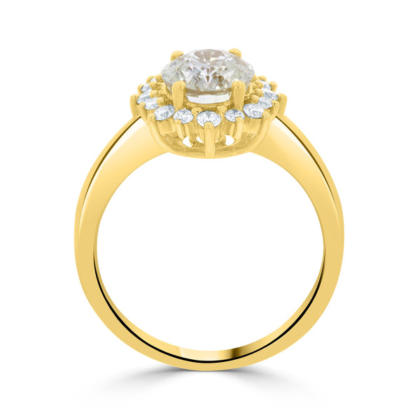 2.62ct Sapphire Rings with 0.37tct diamonds set in 14KT yellow gold