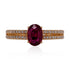 1.2ct Ruby ring with 0.23tct Diamond accents set in 14K yellow gold